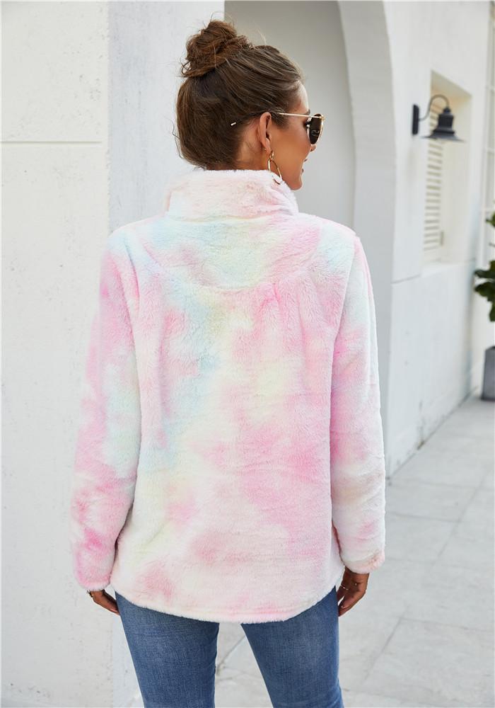 Women Winter Fall Fashion Fleece Hoodie Color Printing Pullovers